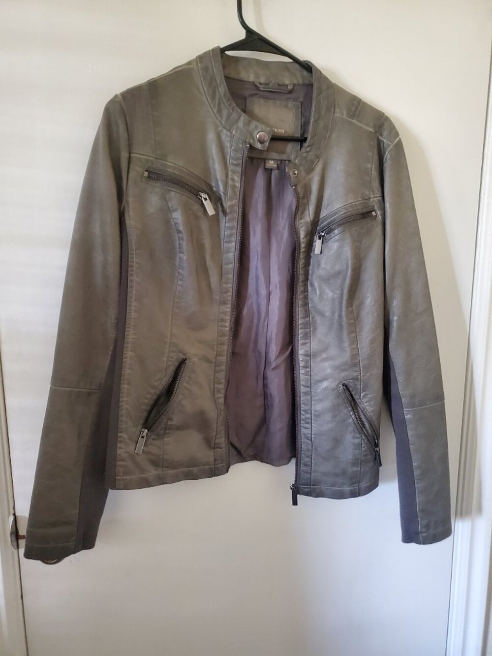 Maurices hooded leather jacket
